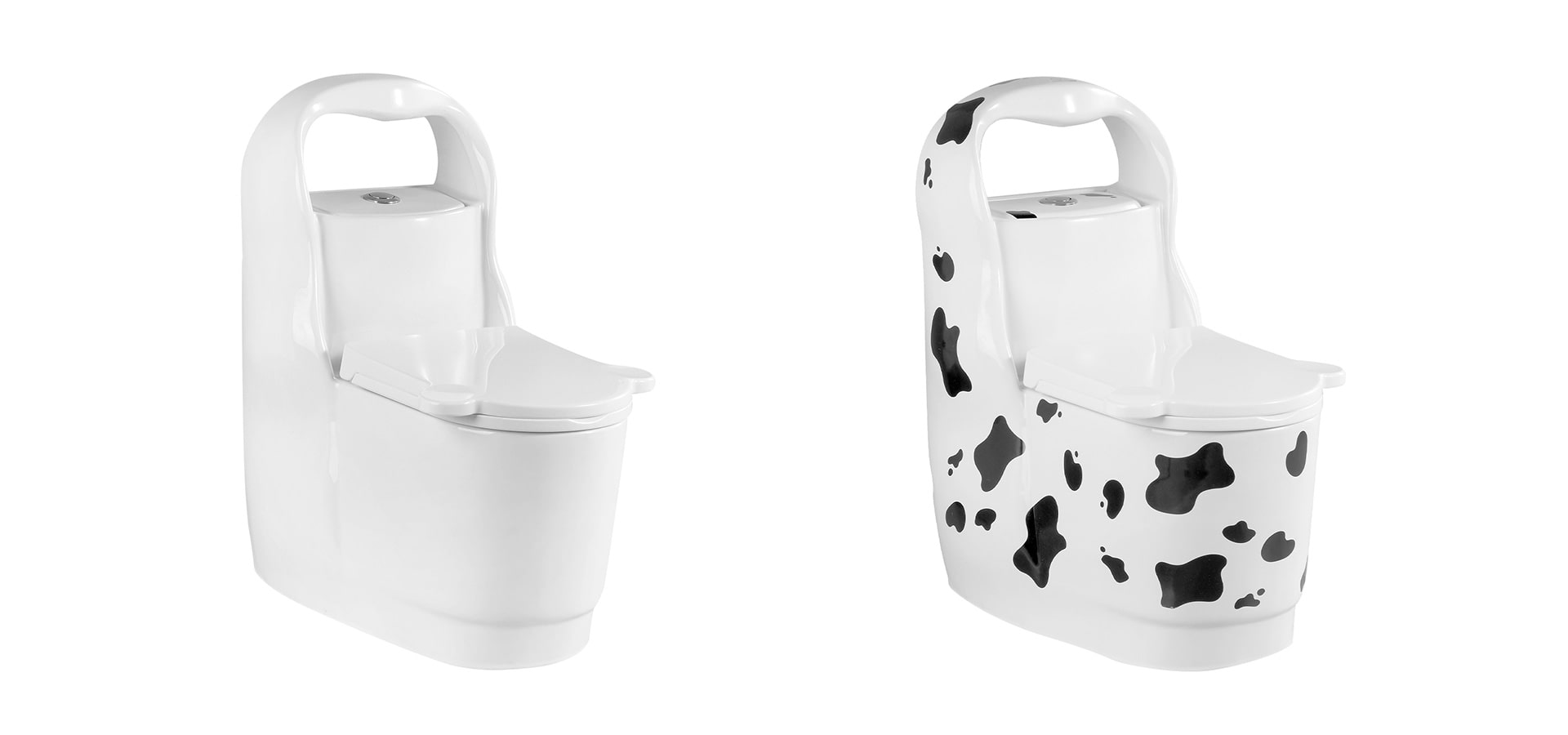 Factory price kindergarten children ceramic one piece toilet WA-9000 available in pure white and cow pattern colors. 